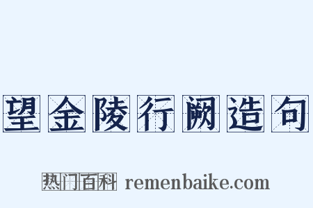 望金陵行阙造句是什么意思的图片